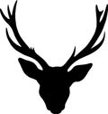 Vector drawing of deer silhouette Royalty Free Stock Photo