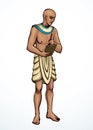 Vector drawing. Egyptian male servant