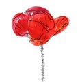 Vector drawing flower of poppy Royalty Free Stock Photo