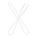 Vector drawing of a set of cutlery