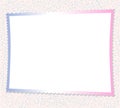 Vector drawing, frame with festoons, blue flecks on a pink background