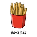 Vector drawing french fries