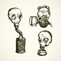 Vector drawing. Gas mask