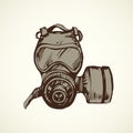 Vector drawing. Gas mask