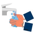 Vector drawing hand washing with soap Royalty Free Stock Photo