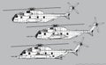 Sikorsky CH-53 Sea Stallion. Vector drawing of heavy transport helicopter. Image for illustration and infographics Royalty Free Stock Photo