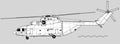 Mil Mi-26 Halo. Vector drawing of heavy transport helicopter.