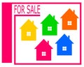 Vector drawing of a house for sale logo.