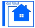 Vector drawing of a house for sale logo.