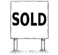 Large Sign Board Drawing with Sold Text