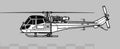 Westland Scout AH.1. Vector drawing of light utility helicopter.