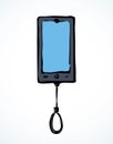 Vector drawing. Mobile phone with gallows