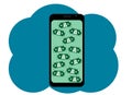 Mobile phone with a dollars image. Money symbol