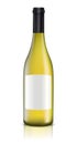 Vector drawing. Mockup of glass bottle for white wine. Royalty Free Stock Photo