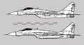 Mikoyan MiG-29 Fulcrum. Vector drawing of modern tactical fighter. Image for illustration and infographics