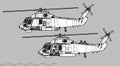 Kaman SH-2 Seasprite. Vector drawing of navy ASW helicopter. Royalty Free Stock Photo