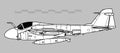 Grumman A-6 Intruder. Vector drawing of navy attack aircraft. Royalty Free Stock Photo