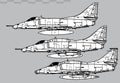 Douglas A-4 Skyhawk. Vector drawing of navy light attack aircraft.