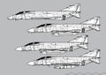 McDonnell Douglas F-4 Phantom II. Vector Drawing Of Navy Multirole Fighter.