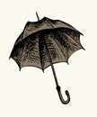 Vector drawing. Open umbrella icon Royalty Free Stock Photo