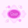 Vector sketch soap with foam on a white background