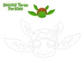 Vector Drawing and Paint Cute Cartoon Turtle. Educational Game for Kids. Vector Illustration With Cartoon Style Funny Sea Animal Royalty Free Stock Photo
