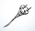 Vector drawing. Plug for electrical outlet Royalty Free Stock Photo