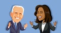 N.Y., U.S. August 14, 2020,  Joe Biden and Kamala Harris  Caricature Royalty Free Stock Photo