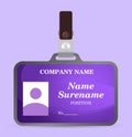 Purple mockup of badge pass