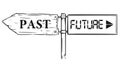 Road Decision Past or Future Arrow Sign Drawing