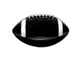 Vector drawing of rugby ball in black color, isolated on white background. Graphic illustration, hand drawing. Drawing