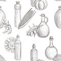 Vector drawing seamless pattern with oils Royalty Free Stock Photo