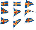 Vector Illustration of Set with Aland Flag