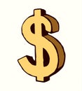 Vector drawing sign of dollar