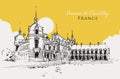 Drawing sketch illustration of the Domaine de Chantilly in France Royalty Free Stock Photo