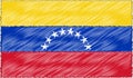 Vector Illustration of Sketch Style Venezuela Flag