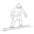 Vector drawing snowboarder