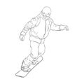 Vector drawing snowboarder