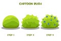 Vector drawing step by step of a flowering bush.