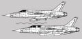 Republic F-105 Thunderchief. Vector drawing of tactical fighter-bomber. Royalty Free Stock Photo