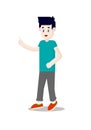 Vector drawing teenager on white background