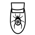 Vector drawing of a tick in a test tube