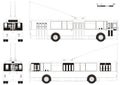 Vector drawing urban trolleybus