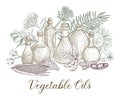 vector drawing vegetable oil Royalty Free Stock Photo