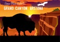 Vector drawing. View of the Grand Canyon.