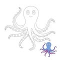 Vector illustration of octopus for toddlers