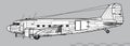 Douglas C-47 Skytrain. Vector drawing of World War 2 military transport aircraft. 