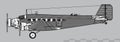 Junkers Ju 52. Vector drawing of World War 2 transport aircraft.