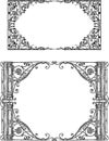 Vector drawings of vintage frames in the art nouveau style Royalty Free Stock Photo