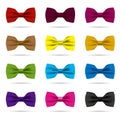 Vector drawn bow tie set. Royalty Free Stock Photo